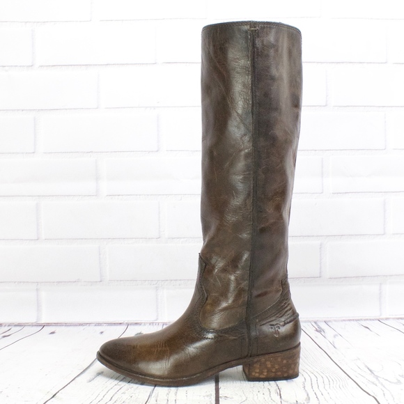 Frye Shoes - Frye Ray Seam Tall Distressed Leather Riding Boots